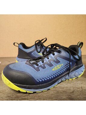 Keen Carbon Toe ARVADA Utility Shoes Men 10D Safety Blue Sneakers Slip Resistant